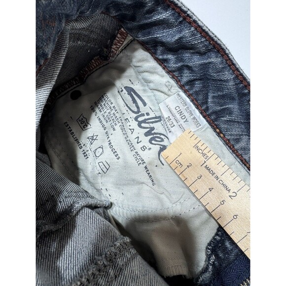 Silver Jeans Co. Women’s Bootcut Jeans 26L Cindy Aiko Y2K Hipster Distressed Hem - Picture 14 of 15